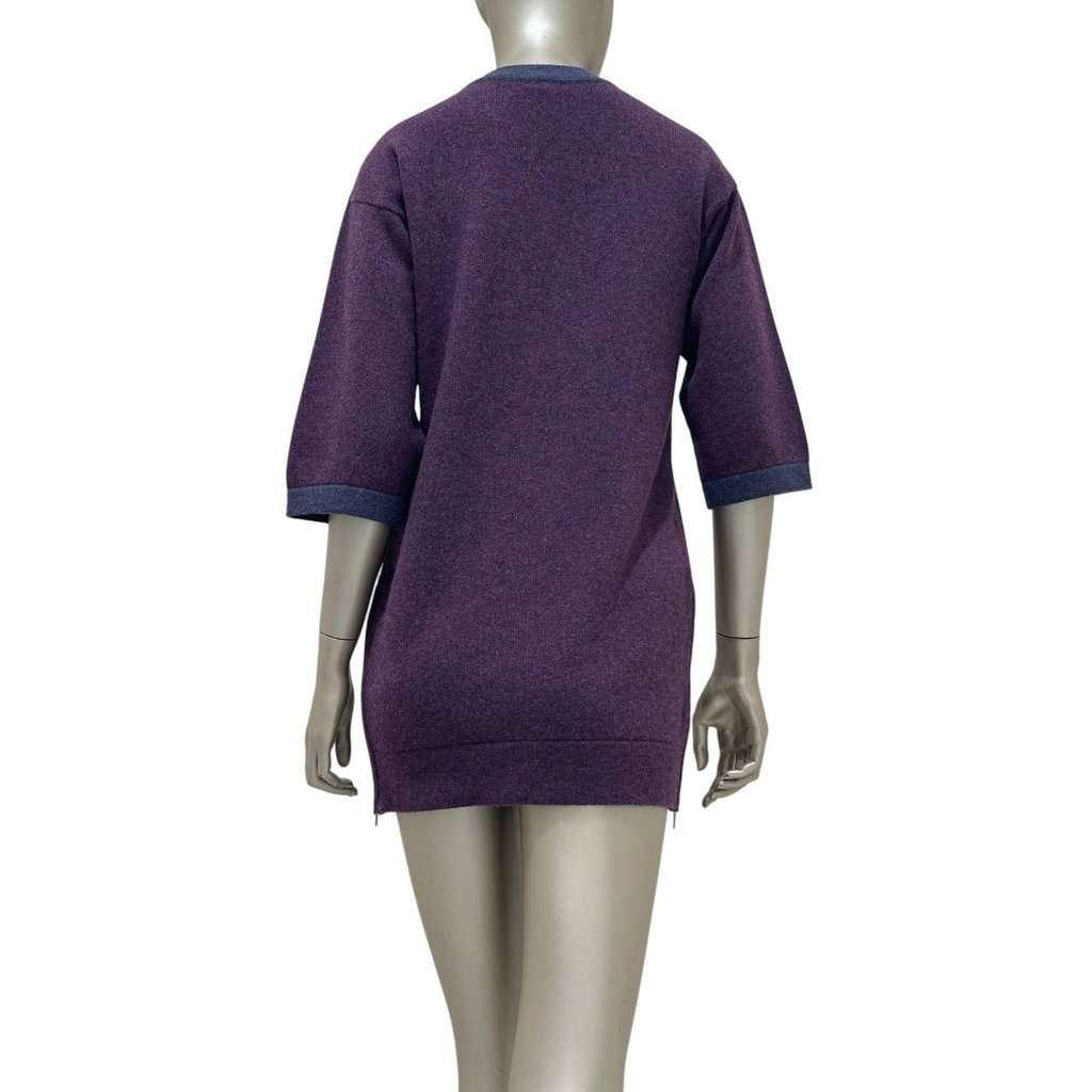 Chanel Chanel Purple Cashmere Long Cardigan EU 32 Pre-owned Purple Wool Good condition - Back View