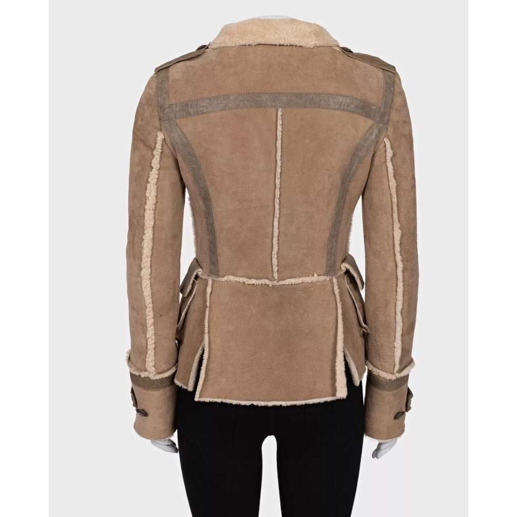 Dolce & Gabbana Dolce & Gabbana Brown Lambskin Shearling Coat Sz.40 (S) Pre-owned Brown Leather Good condition - Inside View