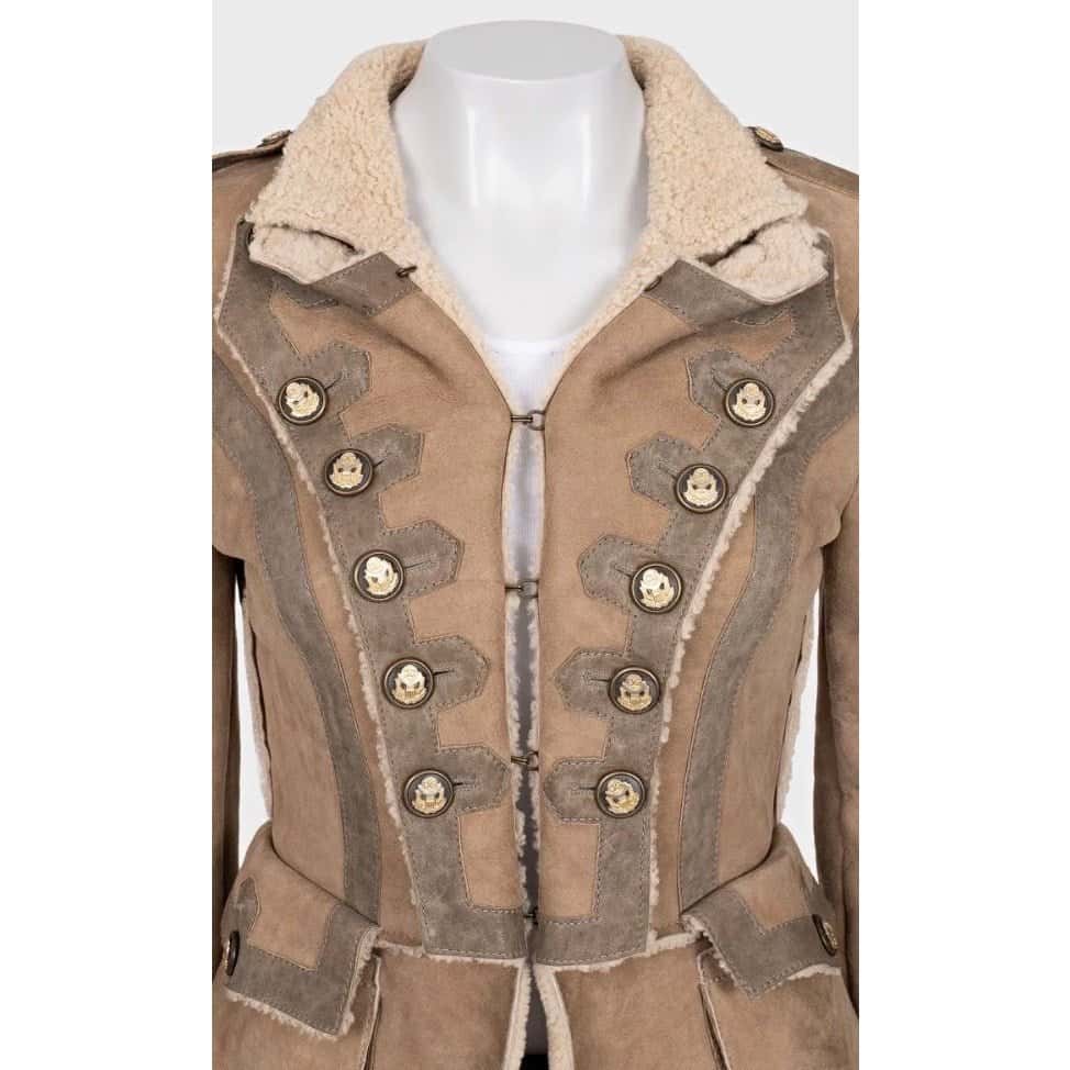 Dolce & Gabbana Dolce & Gabbana Brown Lambskin Shearling Coat Sz.40 (S) Pre-owned Brown Leather Good condition - Model View