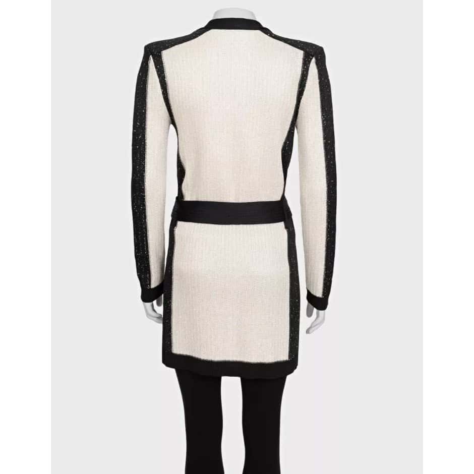 Balmain NWOT Balmain White Long Cardigan with Belt - EU36/S Pre-owned White Never worn - Inside View