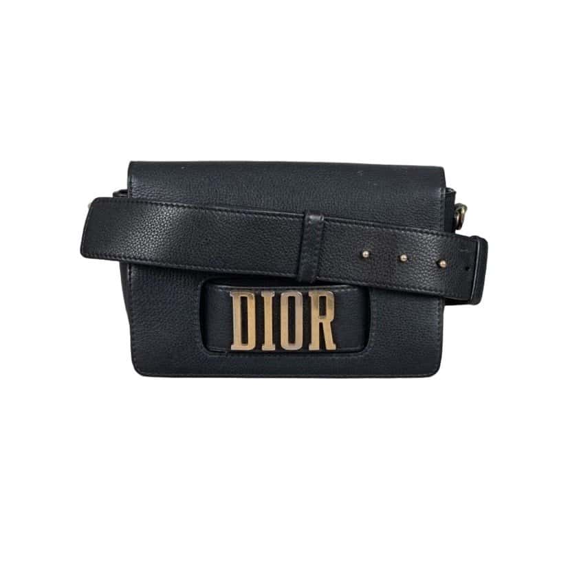 Christian Dior Christian Dior Dio(r)evolution Calfskin Shoulder Bag Pre-owned Black Leather Good condition - Front View