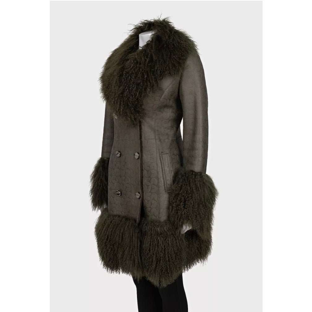 Gianfranco Ferré Ferre Green Shearling Coat IT42 Pre-owned Green Shearling Good condition - Back View