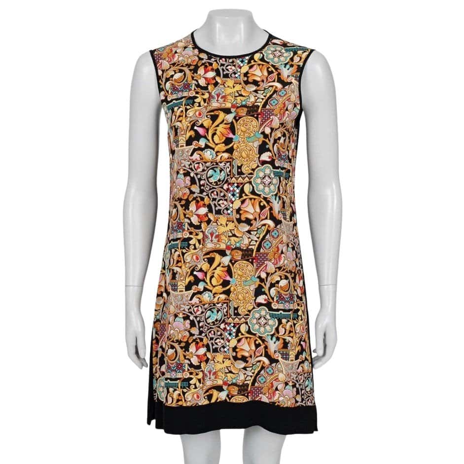 Louis Vuitton Louis Vuitton Multicolor Geometric Sleeveless Dress Sz.M pre-owned Silver Good condition - Front View