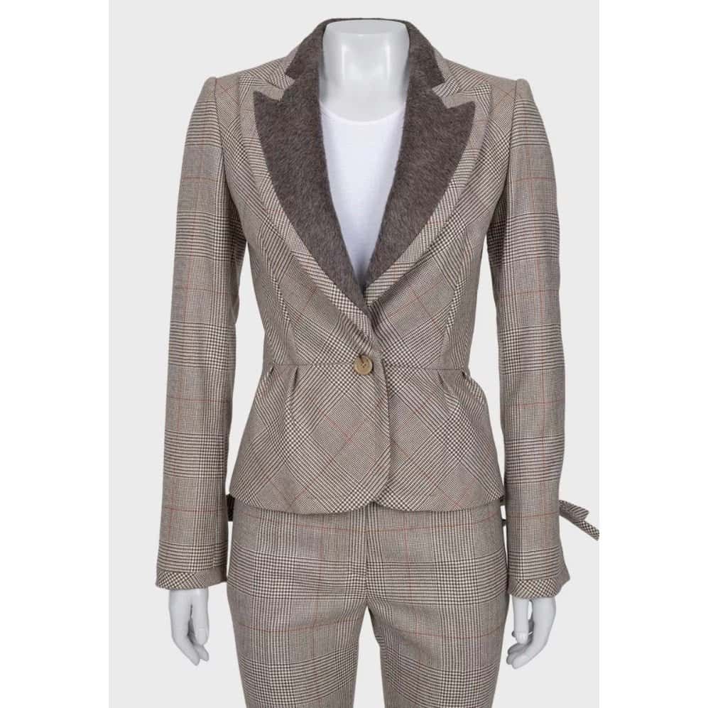 Gianfranco Ferré Gianfranco Ferre Chic Beige Wool Checked Suit - IT38/XS pre-owned Beige Wool Good condition - Box View