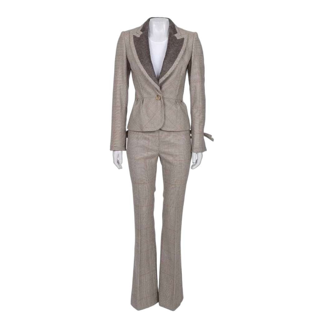 Gianfranco Ferré Gianfranco Ferre Chic Beige Wool Checked Suit - IT38/XS pre-owned Beige Wool Good condition - Front View