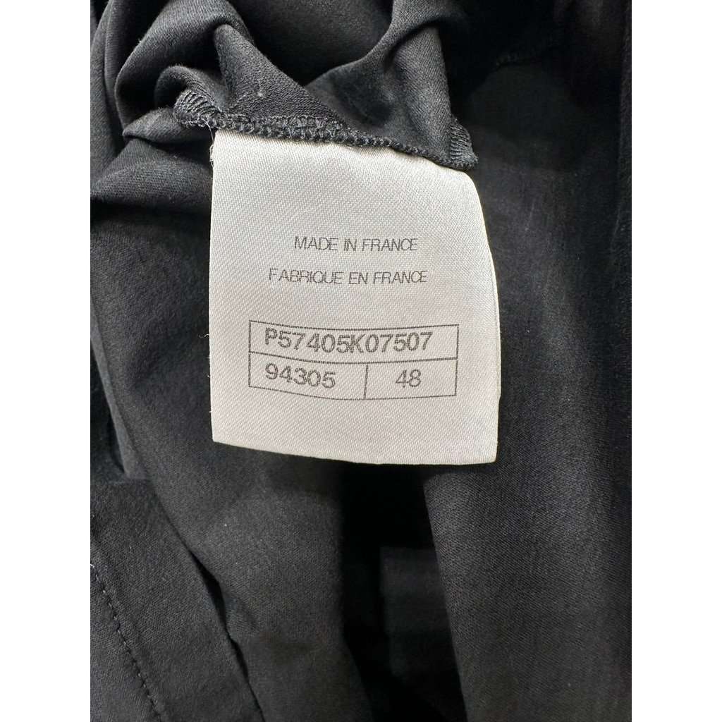 Chanel Chanel Gabrielle Black Cotton Long Sleeve Crew Neck Top Sz 48 pre-owned Black Cotton Good condition - Model View