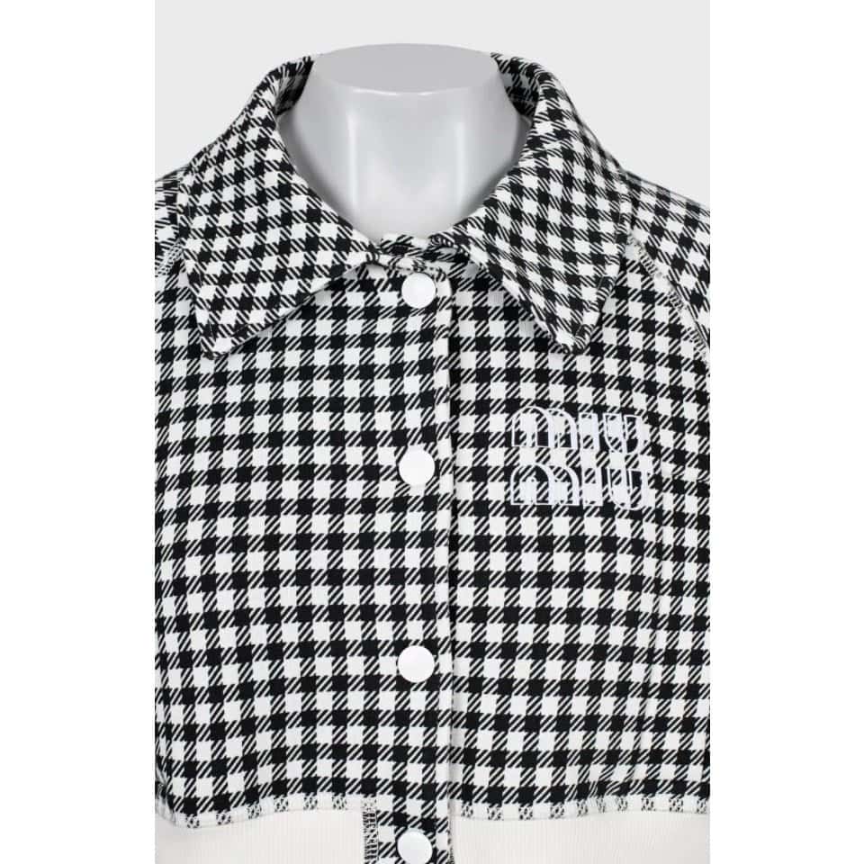 Miu Miu Miu Miu Houndstooth Cotton Suit with Shorts - Size S Pre-owned Black Cotton Never worn, with tag - Box View