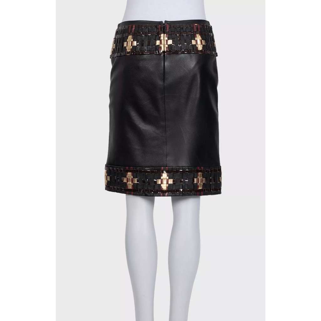 Chanel Chanel Black Sheepskin Leather Skirt - Size EU 36 / M  Pre-owned Black Leather Good condition - Inside View