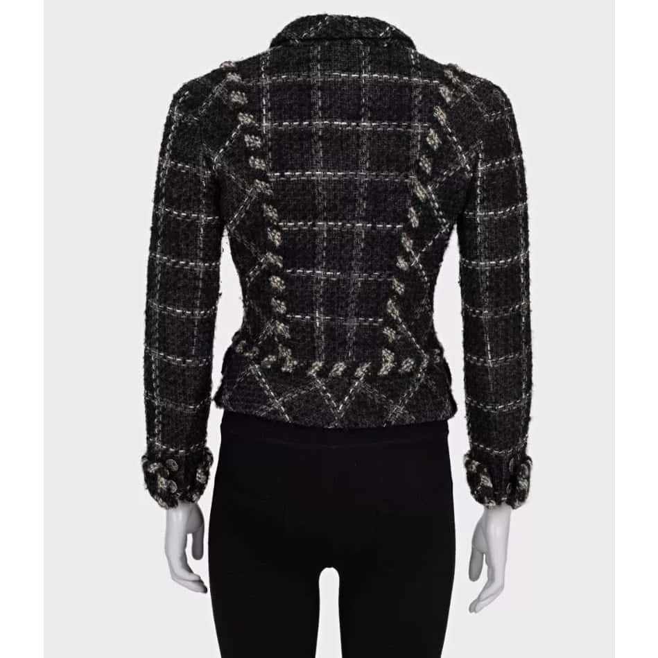 Chanel Chanel Vintage Black Tweed Fitted Jacket, Sz 38/M Pre-owned Black Tweed Good condition - Inside View