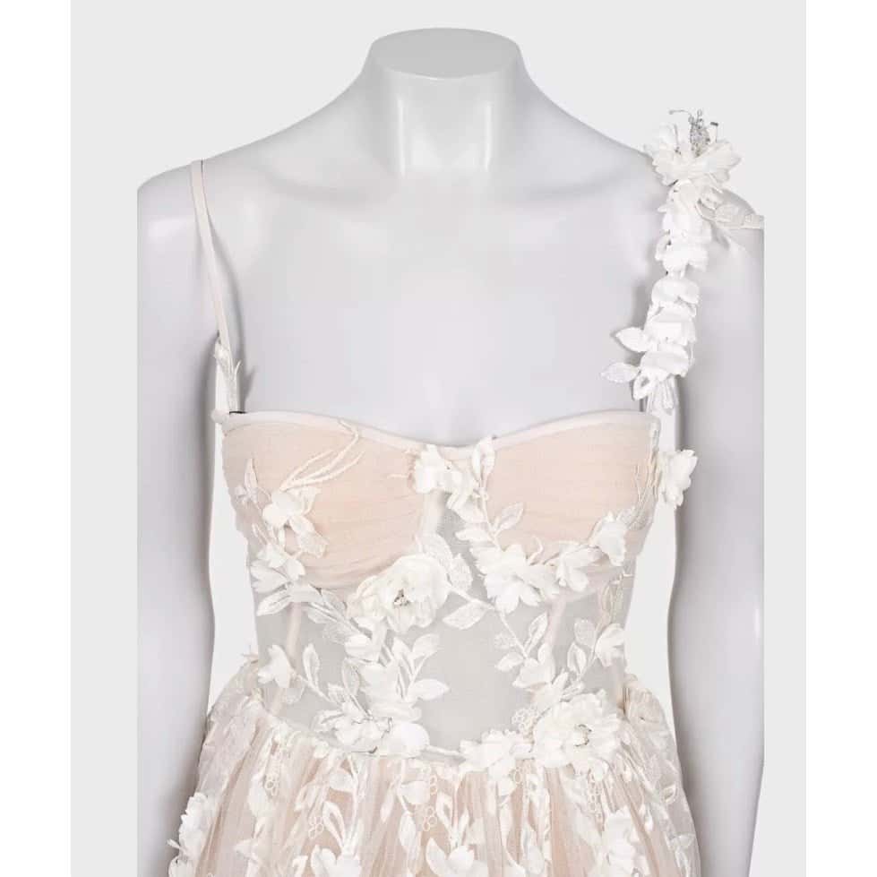 Unsigned Dell'Amore Zemfira Wedding Gown - Size S pre-owned Beige Good condition - Model View