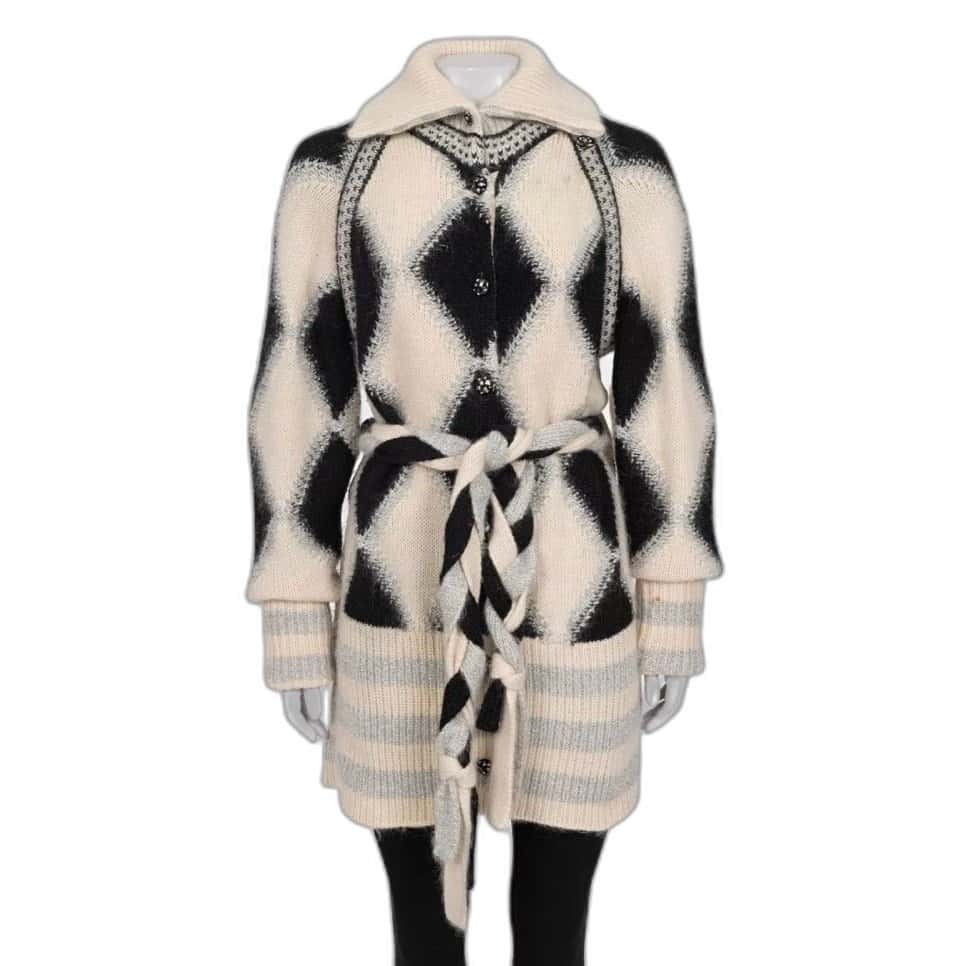 Chanel Chanel Luxury Cashmere Blend Belted Cardigan Sz 38/M Pre-owned Red Wool Good condition - Front View