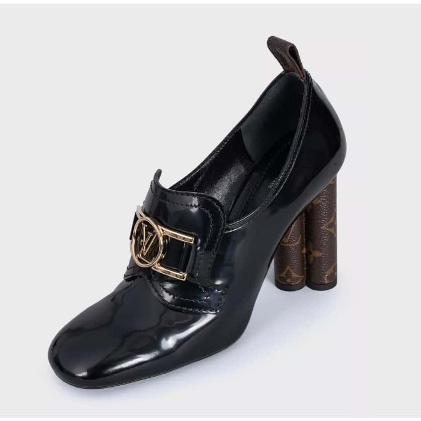 Louis Vuitton Louis Vuitton Black Leather Pumps Sculpted Heel Sz. 38 Pre-owned Black Leather Good condition - Inside View