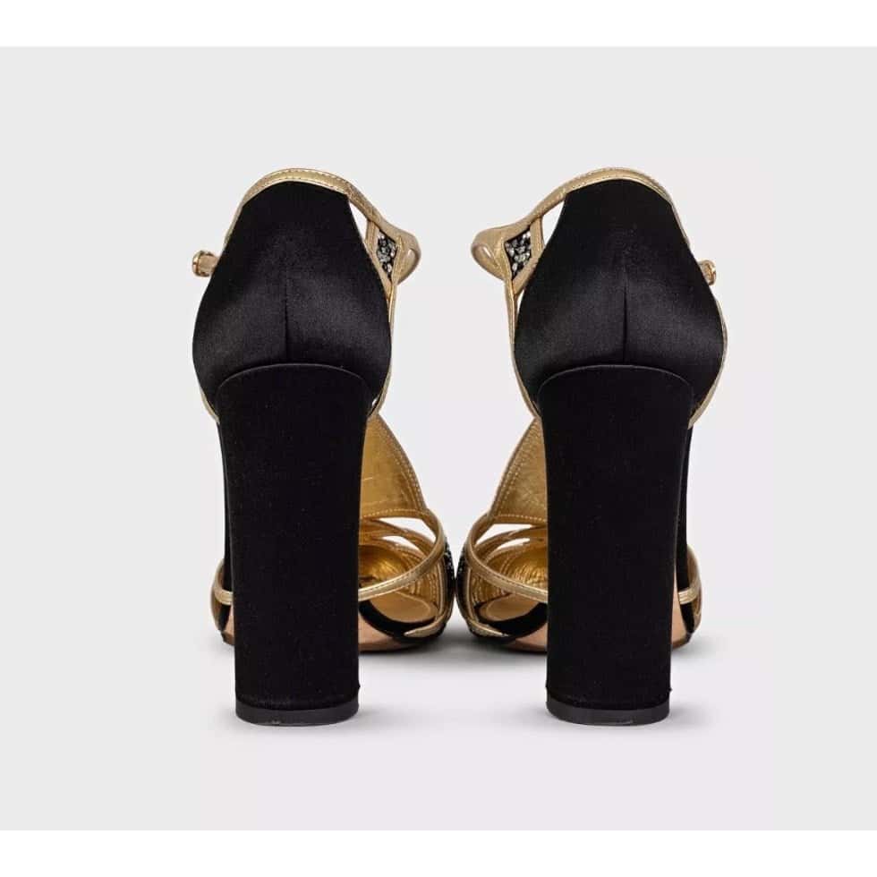 Dolce & Gabbana Dolce & Gabbana Black Textile Gold Crystal Pumps Sz 39 Pre-owned Black Leather Good condition - Inside View