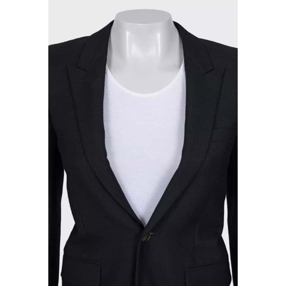 Saint Laurent Chic Saint Laurent Black Wool Jacket - EU 32/XS Pre-owned Black Wool Good condition - Model View