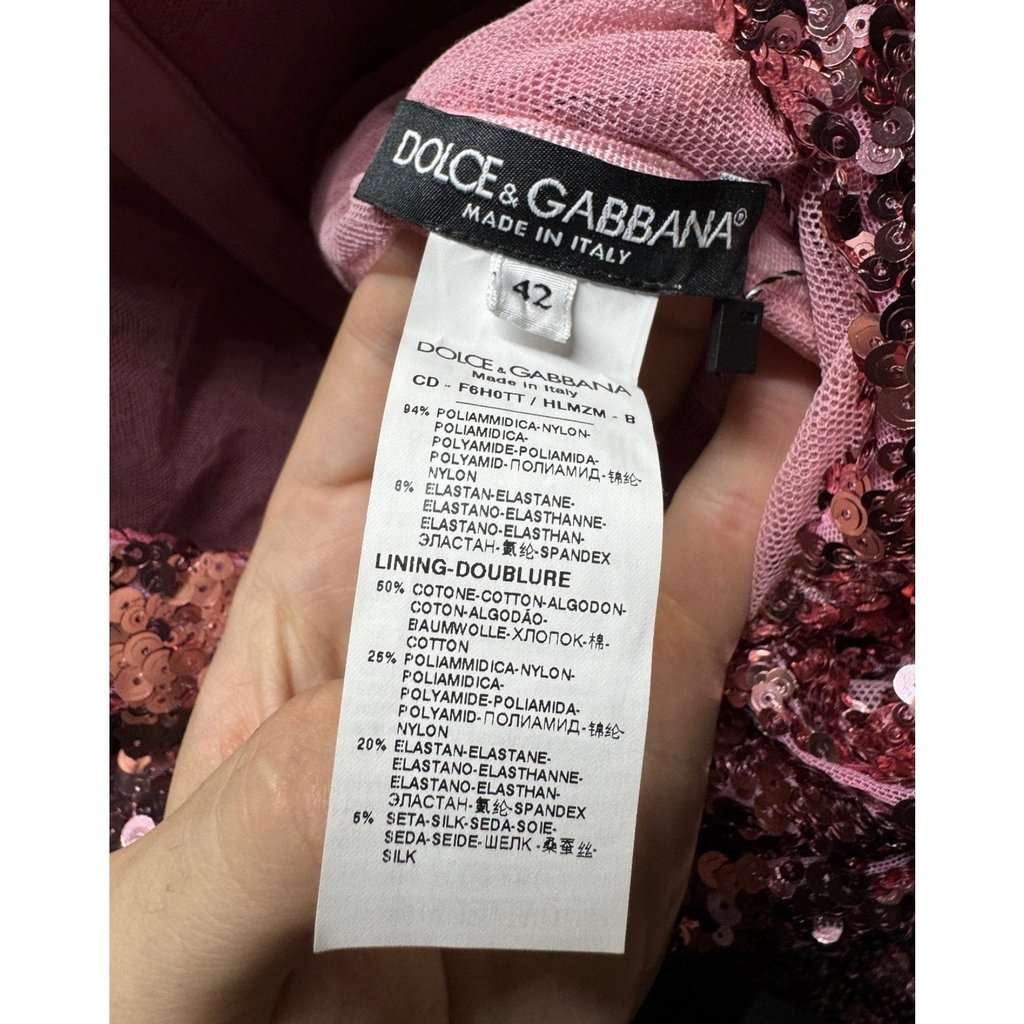 Dolce & Gabbana Dolce & Gabbana Pink Sequin Dress - Size M/IT42 Pre-owned Pink Cotton Good condition - Box View