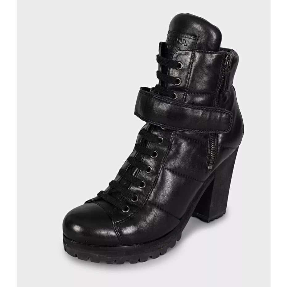 Prada Prada Sport Black Leather Ankle Boots Size 37.5 pre-owned Black Leather Good condition - Inside View