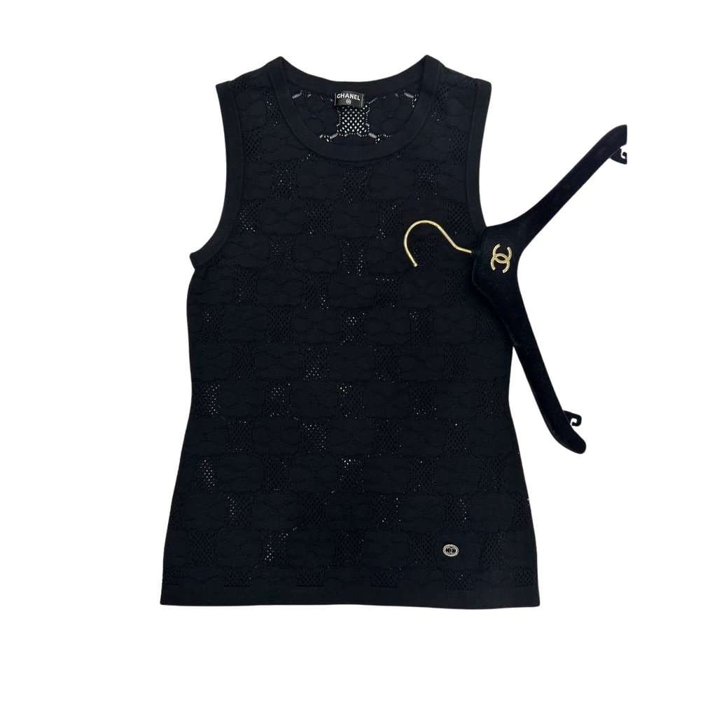 Chanel Chanel Camellia Patern Top Sz. S-M  Pre-owned Camel Lace Good condition - Front View