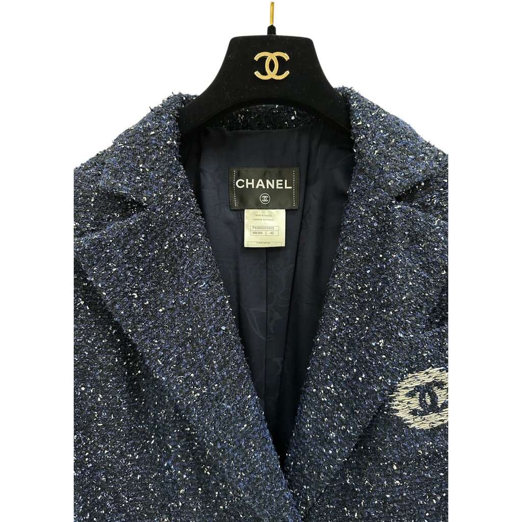 Chanel Chanel 2012 Navy Blue Tweed Jacket, Sz.38Pre-owned Navy Tweed Good condition - Inside View