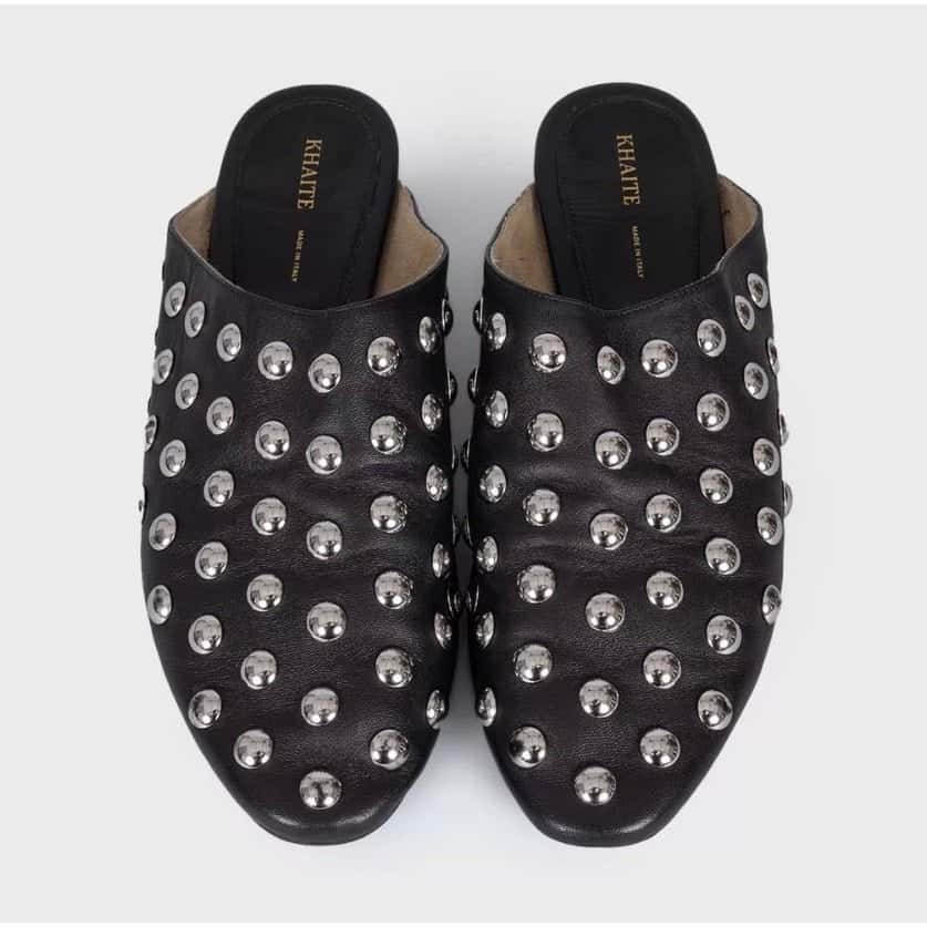 Khaite Khaite The Otto Black Leather Clogs - Size 38.5 pre-owned Black Leather Good condition - Inside View