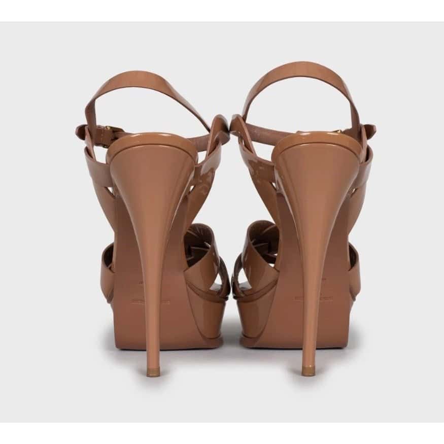Saint Laurent Saint Laurent Tribute Brown Leather Sandals Size 40 pre-owned Brown Leather Good condition - Model View