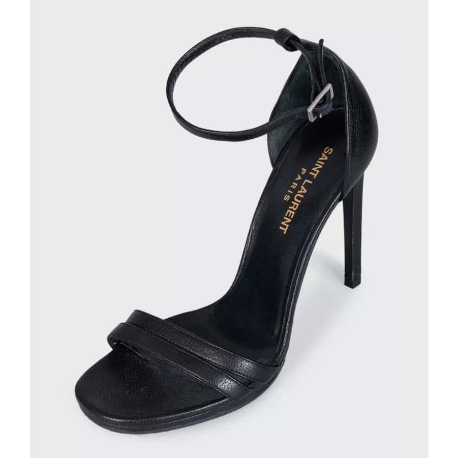 Saint Laurent Saint Laurent Black Leather Tribute Heels Size 37 Pre-owned Black Leather Good condition - Back View
