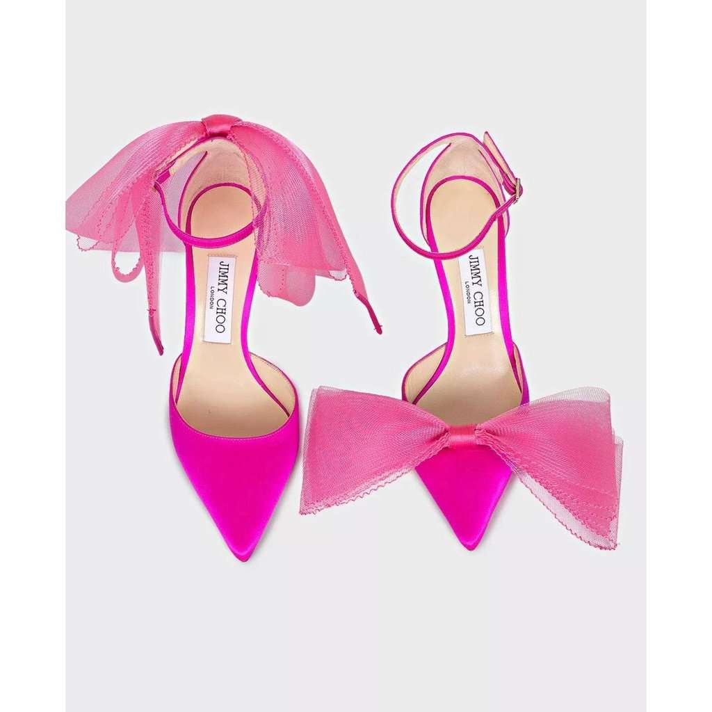 Jimmy Choo NWB Jimmy Choo Aveline 100 Pink Heels - Size 37 Pre-owned Pink Leather Never worn, with tag - Back View