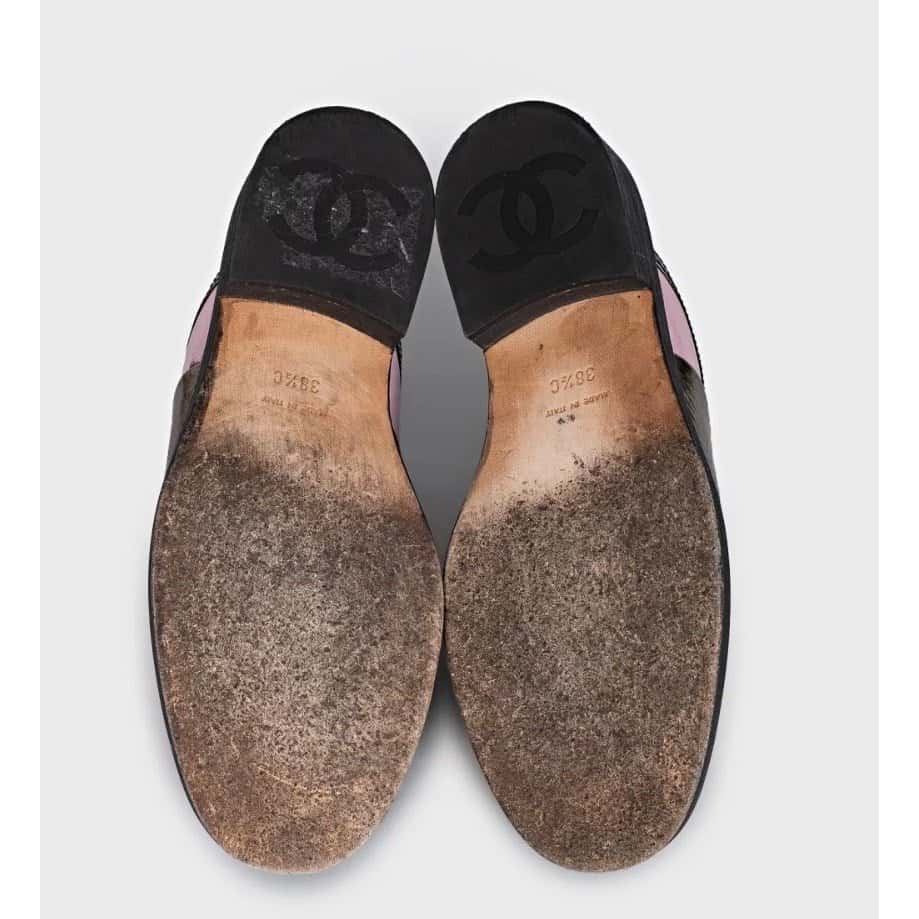 Chanel Chanel Tricolor Lace-Up Clogs Sz.38.5 Pre-owned Black Lace Good condition - Model View