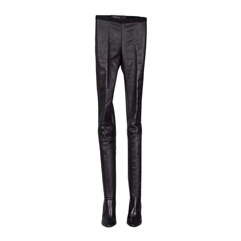 Unsigned Tamara Mellon Black Leather Knee-High Boots - Size 39 pre-owner Black Leather Good - Front View