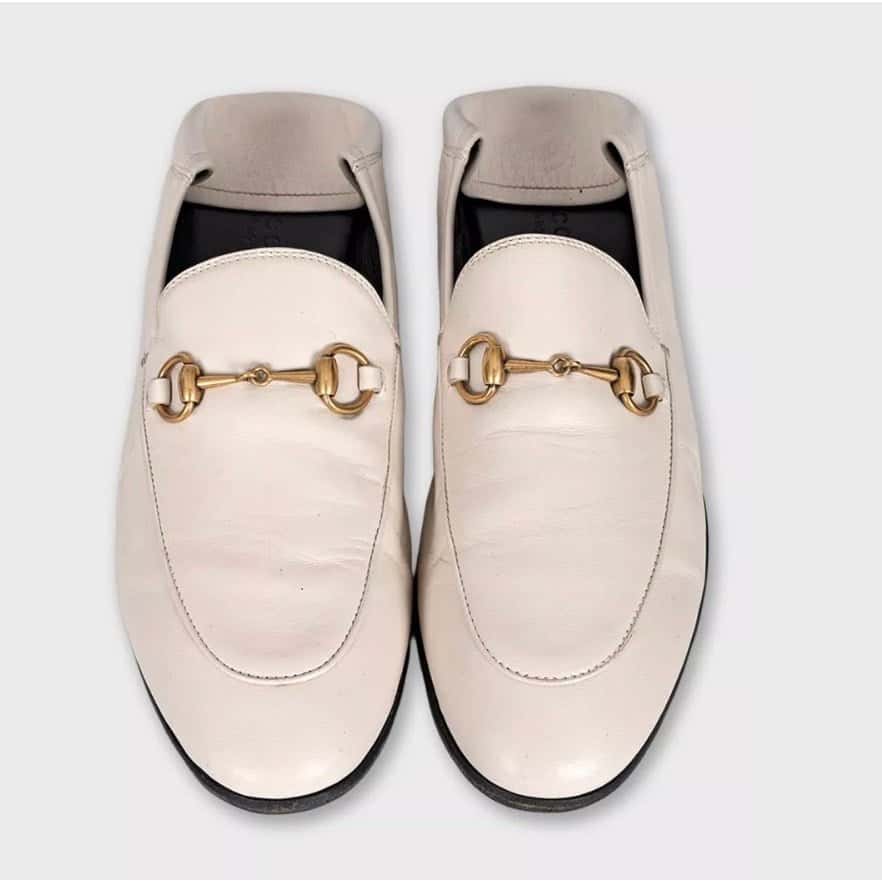 Gucci Gucci White Leather Loafers - Size 38 (US 8) Pre-owned White Leather Good condition - Back View