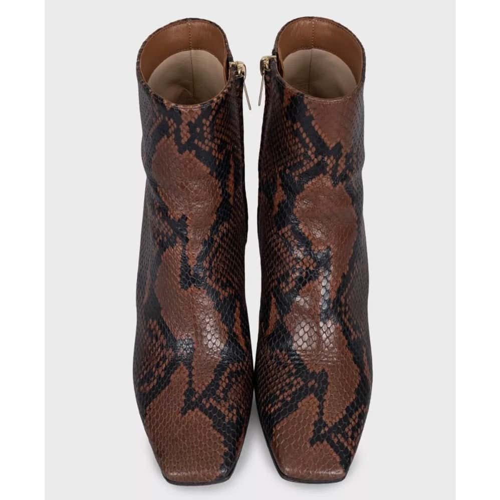 Jimmy Choo Jimmy Choo Animal-Print Leather Ankle Boots Sz 37 Pre-owned Brown Leather Good - Back View