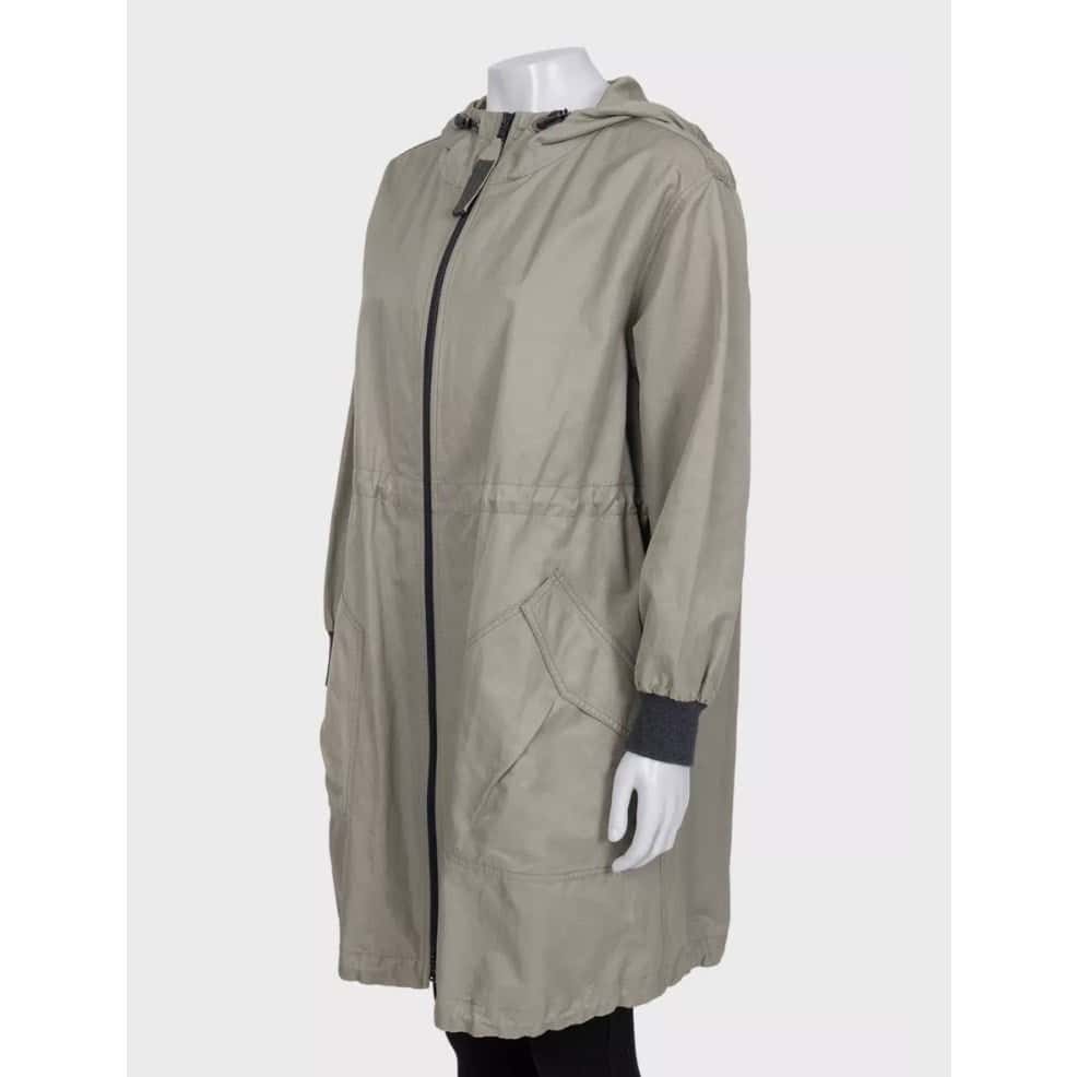 Brunello Cucinelli Brunello Cucinelli Green Hooded Coat - IT40/S Pre-owned Green Cotton Good - Back View