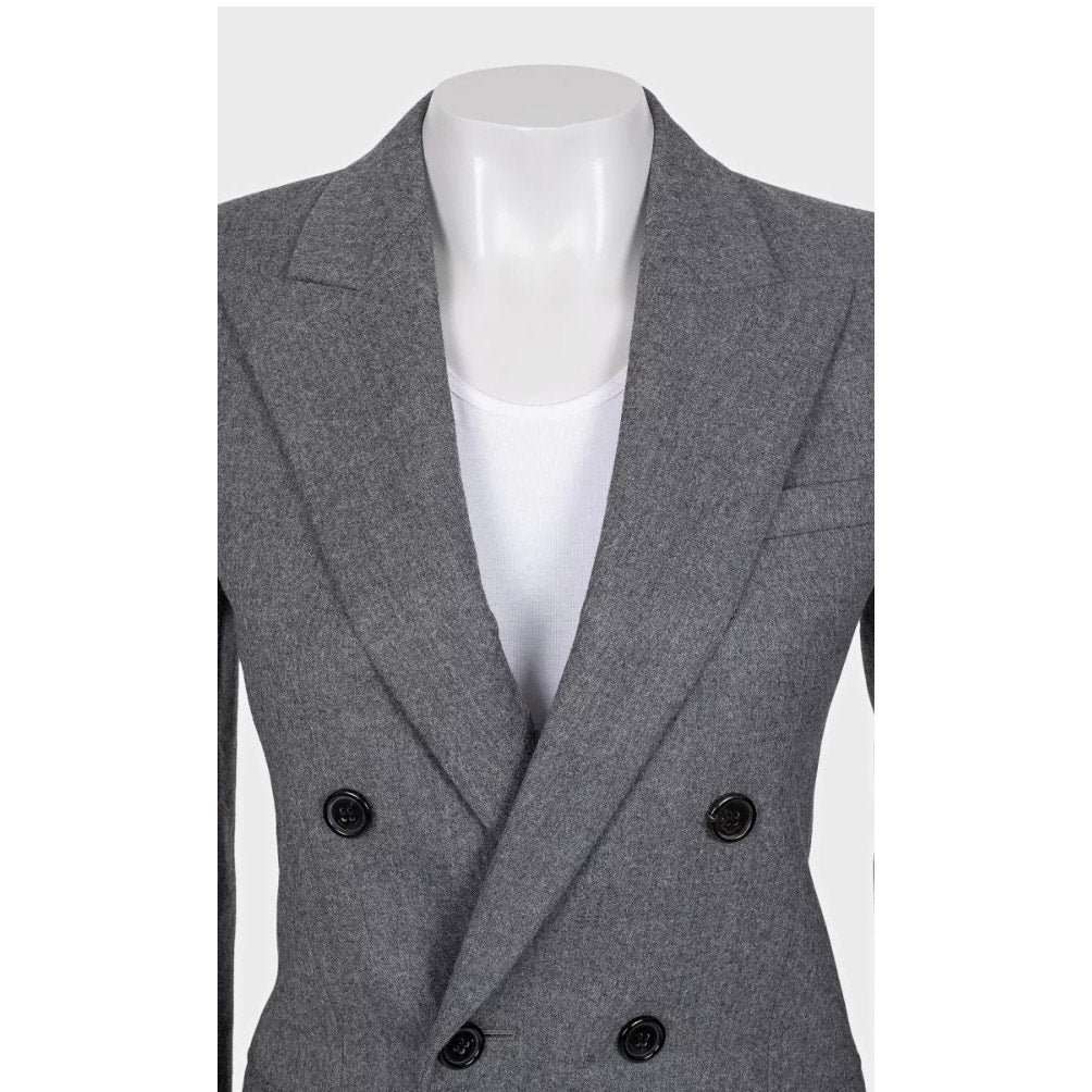 Saint Laurent NWOT Saint Laurent Grey Wool Fitted Jacket - Size S / FR36 Pre-owned Grey Wool Never worn - Back View