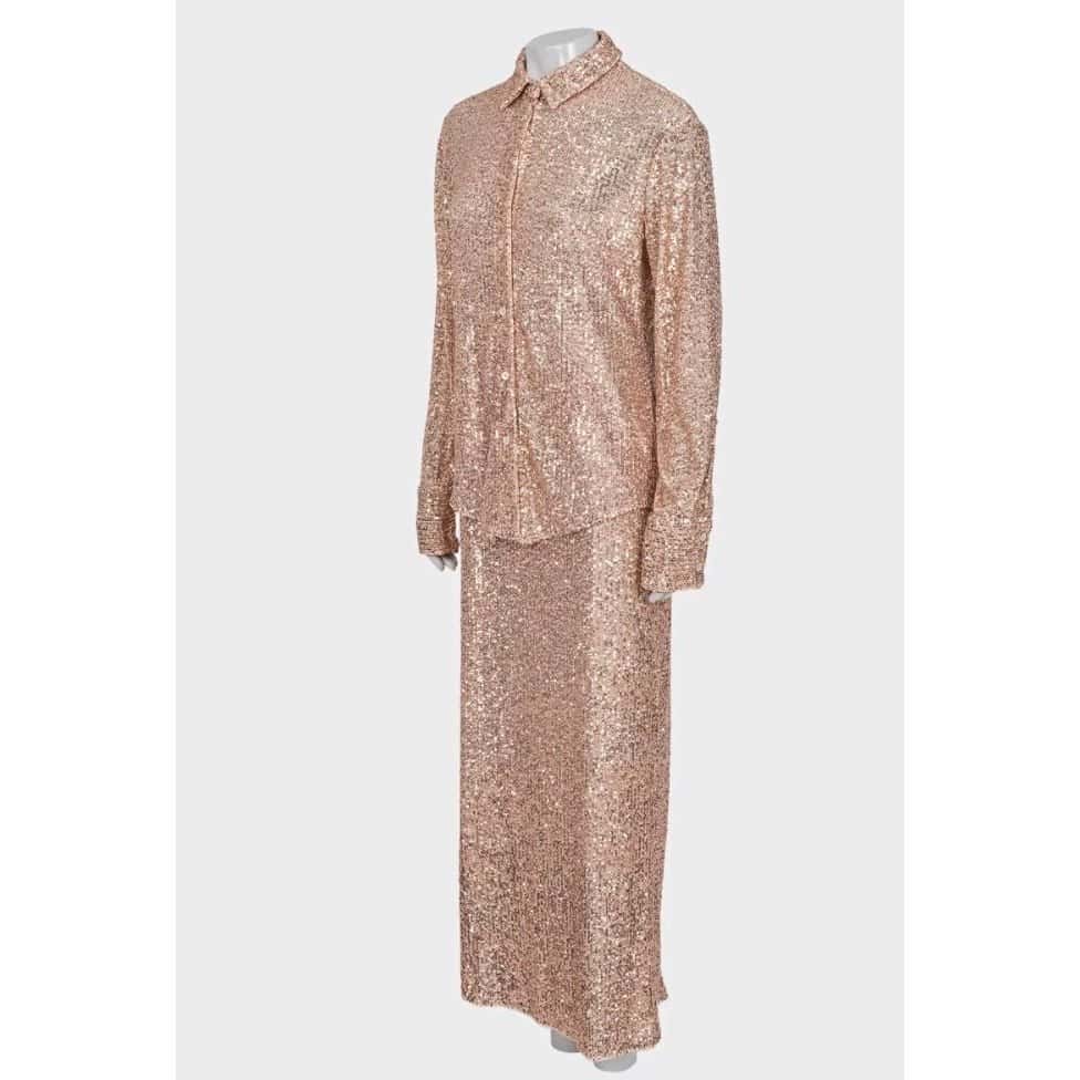 Tom Ford Tom Ford Pink Sequin Suit - Elegant IT40-44 Size S Pre-owned Pink Good - Back View