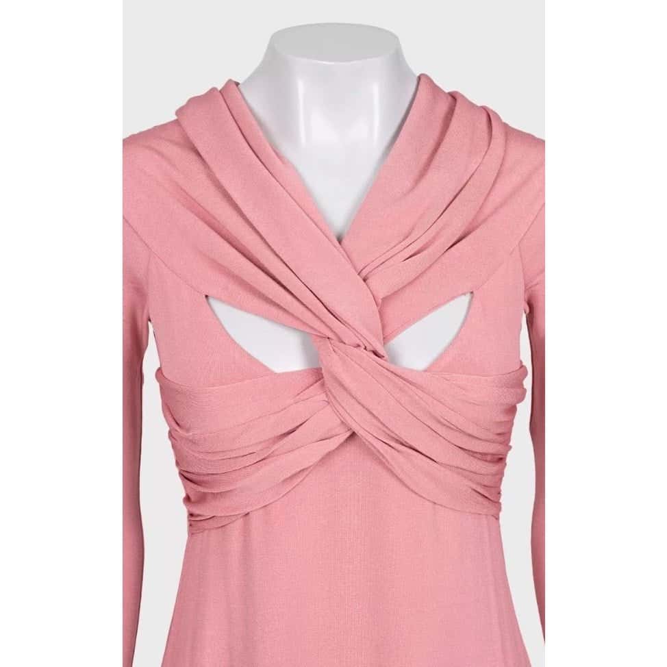Khaite Khaite Pink Viscose Blend Back-Cut Dress - Size S pre-owned Pink Good - Model View