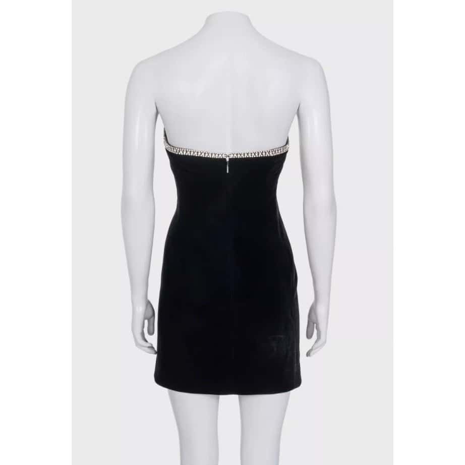 Saint Laurent Saint Laurent Black Crystal Embellished Dress Sz.34XS Pre-owned Black Silk Never worn - Inside View