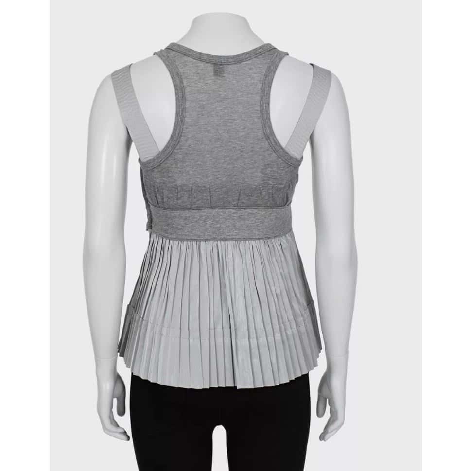 Louis Vuitton Louis Vuitton Gray Pleated Tank Top - Size 36/S pre-owned Grey Good - Inside View