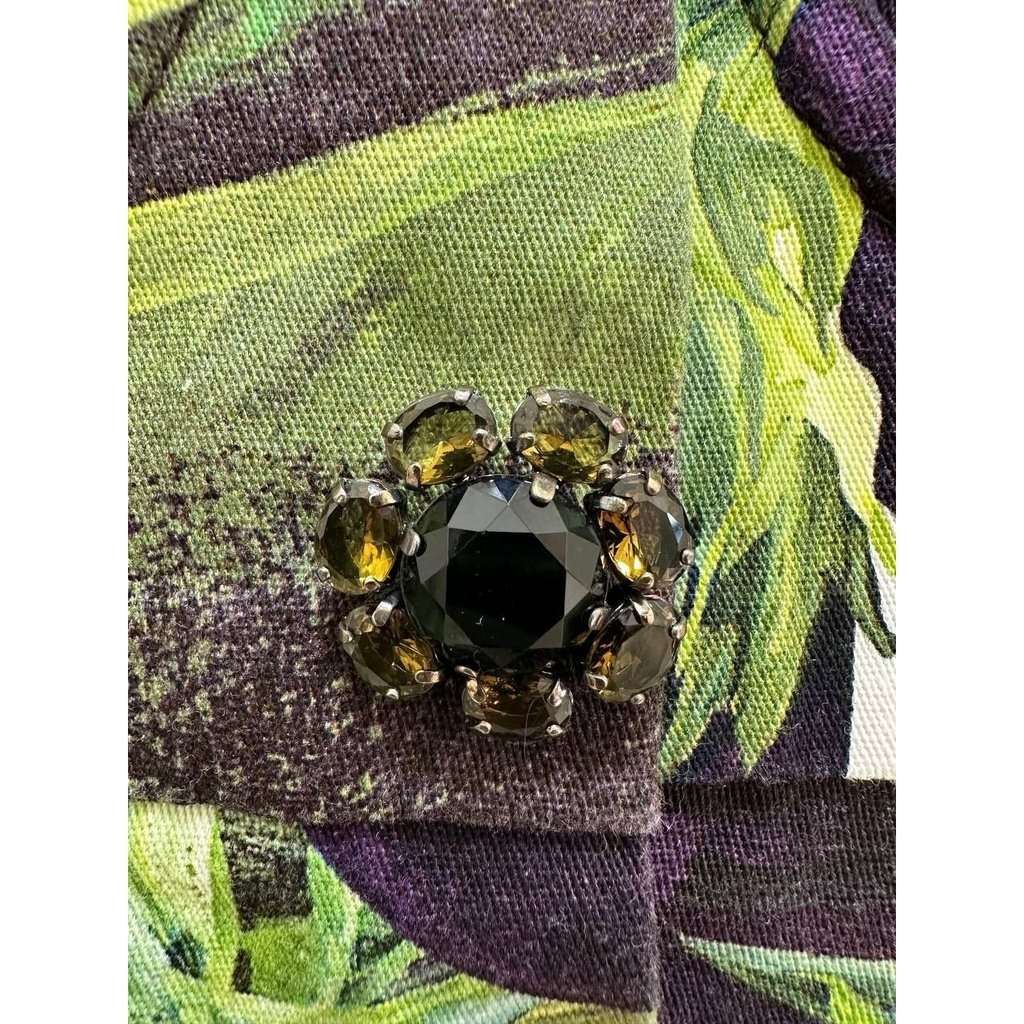 Dolce & Gabbana Dolce & Gabbana Vibrant Botanical Print Cotton Blend Dress Sz.40 pre-owned Black Cotton Good - Model View