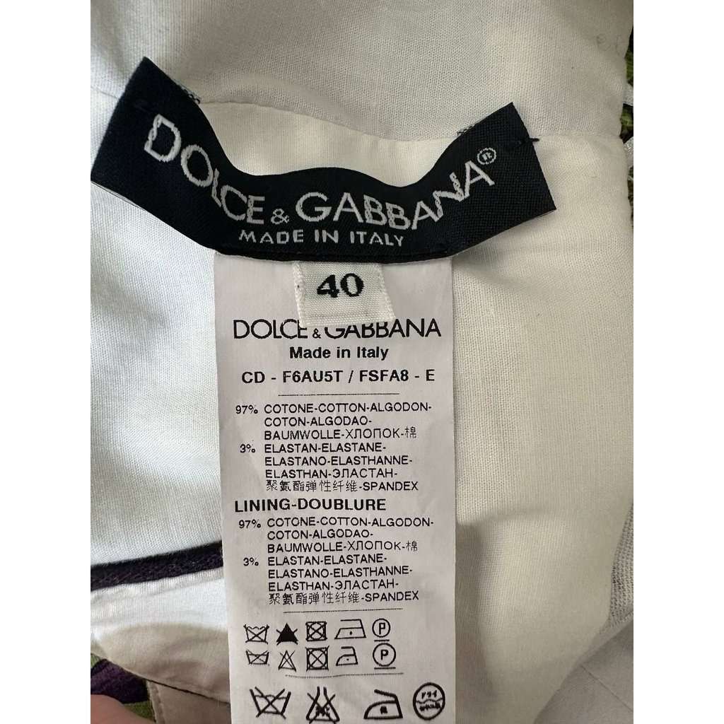 Dolce & Gabbana Dolce & Gabbana Vibrant Botanical Print Cotton Blend Dress Sz.40 pre-owned Black Cotton Good - Box View