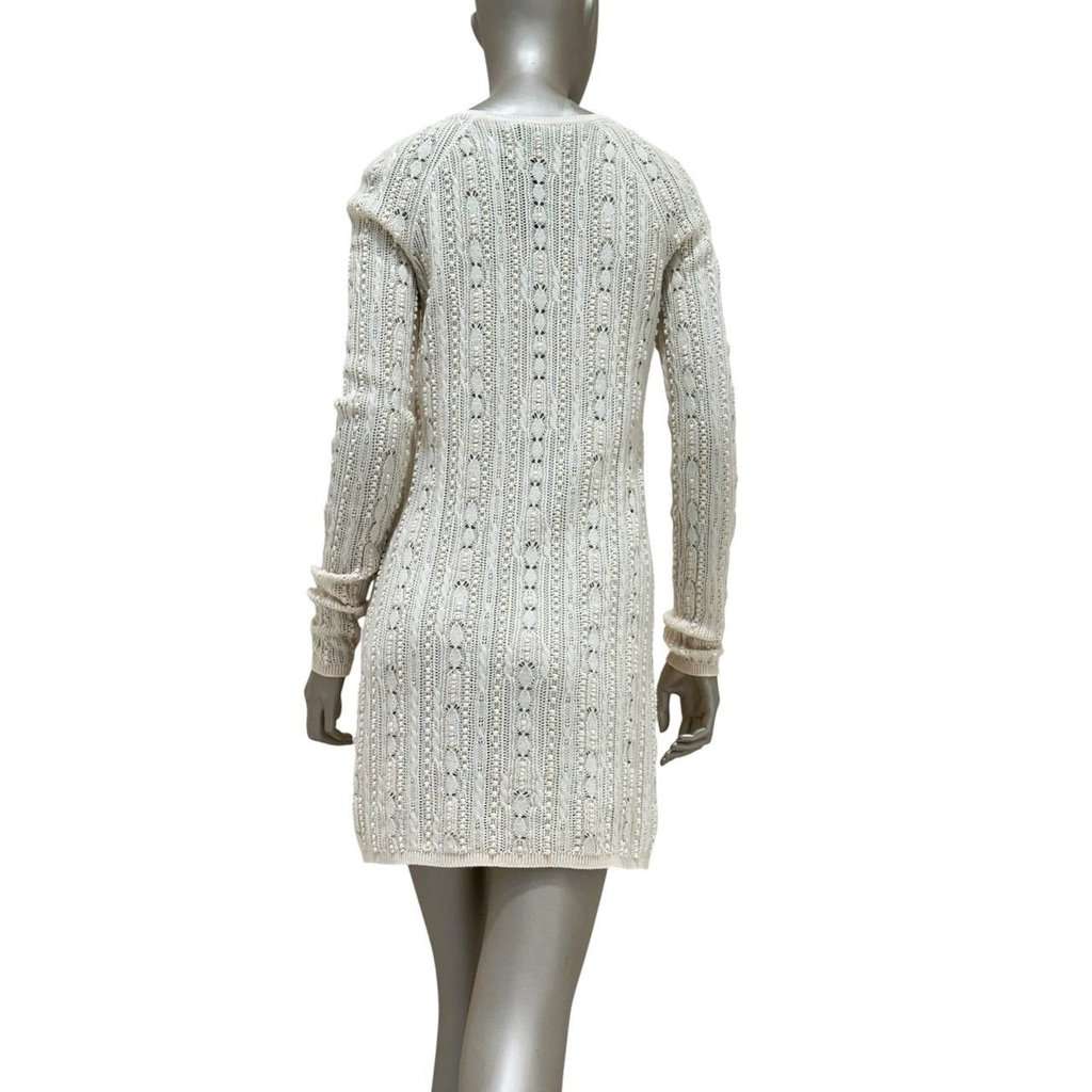 Dolce & Gabbana Elegant Chanel Knit Cream Wool Blend Dress Sz.40 Pre-owned Beige Wool Never worn - Back View