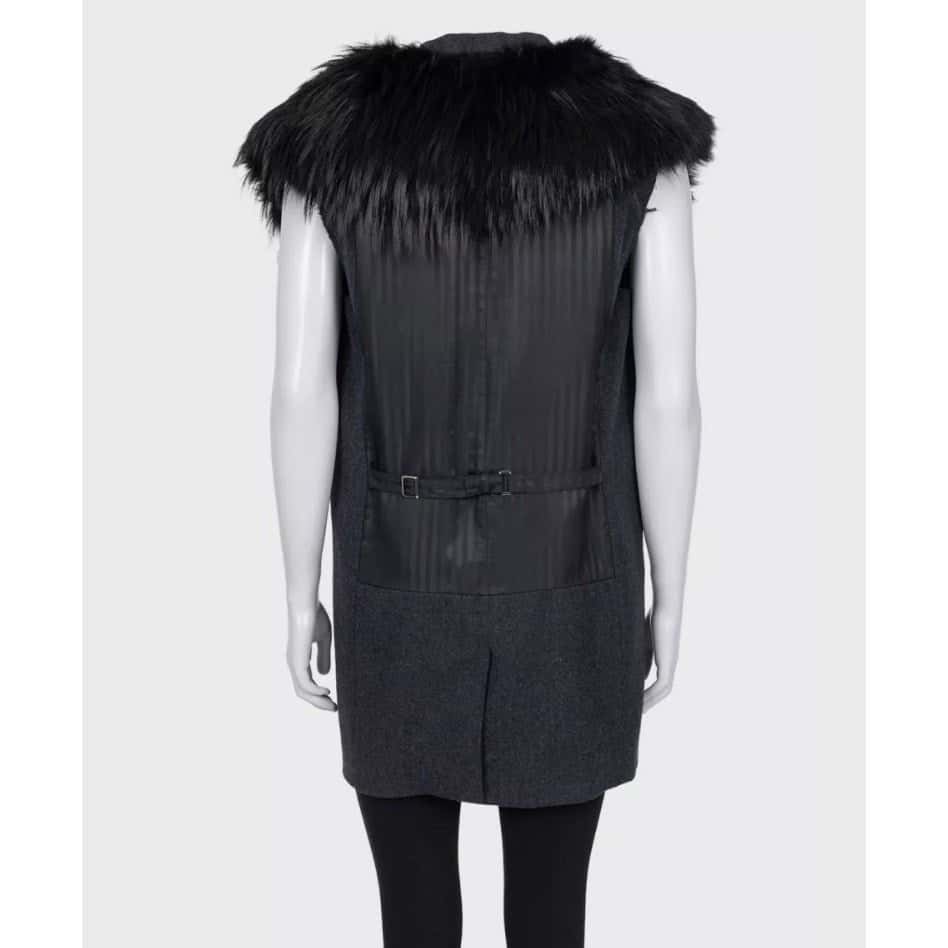 Dolce & Gabbana Dolce & Gabbana Gray Wool & Faux Fur Double-Breasted Vest Sz.40 pre-owned Grey Wool Good condition - Inside View