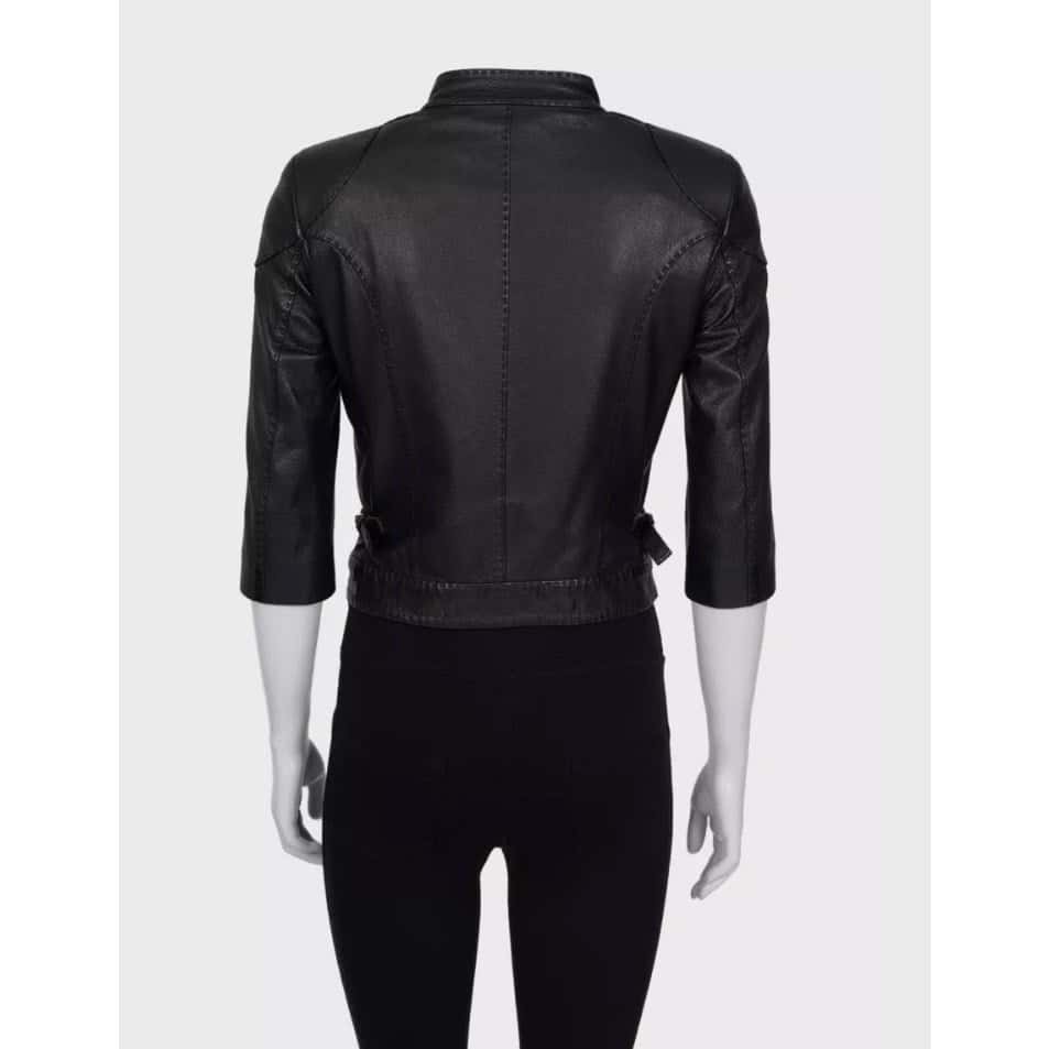 Fendi Fendi Black Leather Cropped Sleeve Jacket sz.40 pre-owned Black Leather Good condition - Inside View