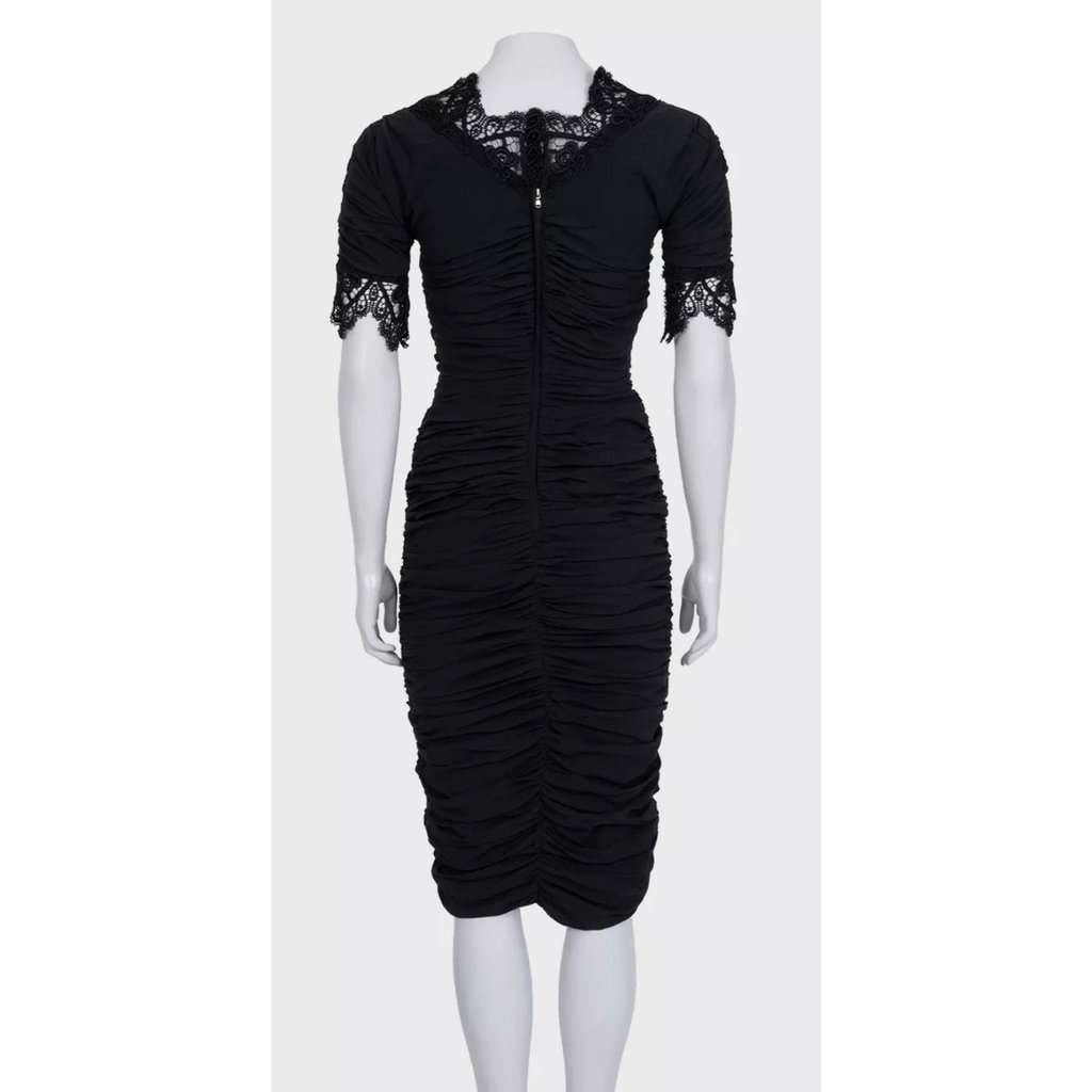 Dolce & Gabbana NWOT Dolce & Gabbana Black Draped Lace Dress - Size S pre-owned Black Lace Never worn - Inside View