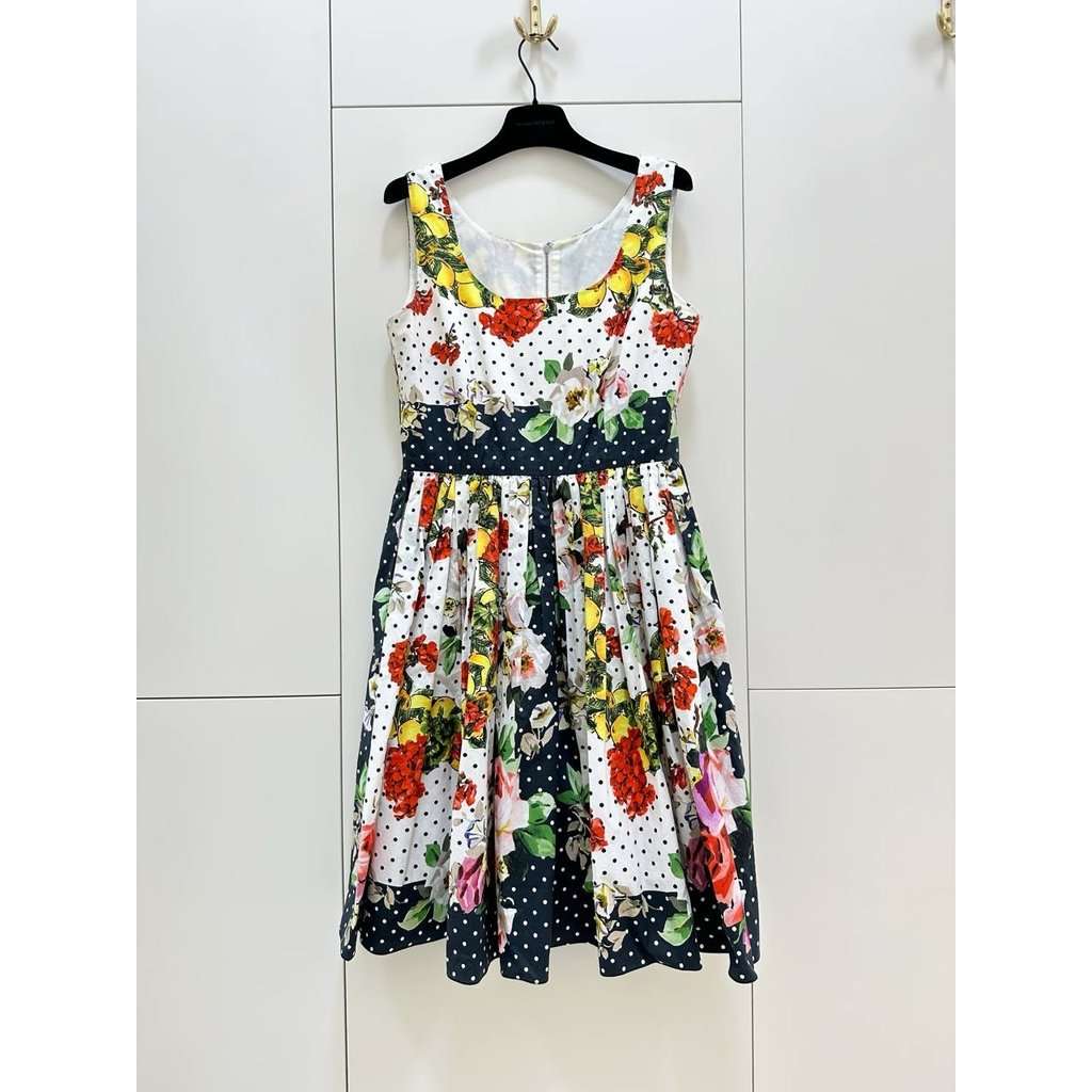 Dolce & Gabbana Dolce & Gabbana Majolica Floral Summer Dress IT42 M pre-owned Navy Cotton Good condition - Inside View