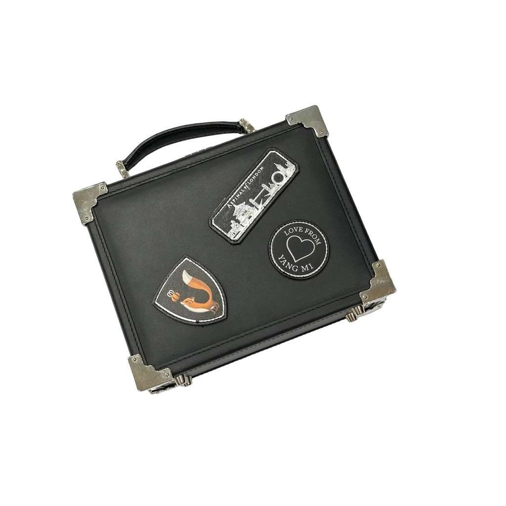 Aspinal of London Aspinal of London Black Leather Mini Trunk Bag pre-owned Black Leather Good condition - Front View