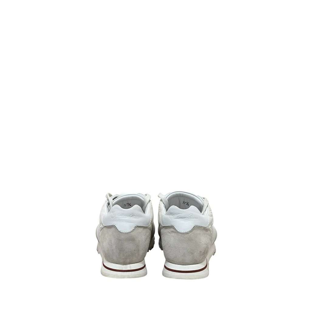Loro Piana Loro Piana White & Grey Suede Leather Sneakers sz.37.5 Pre-owned White Suede Good condition - Model View
