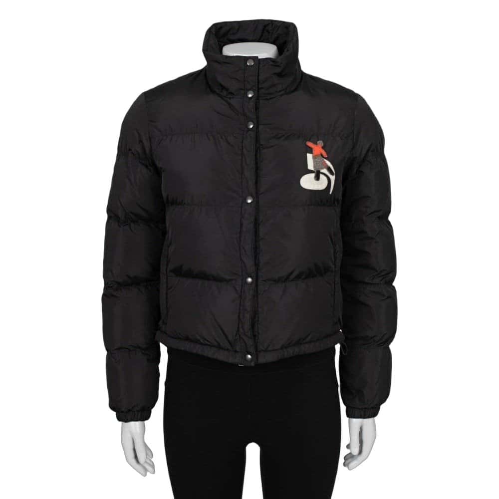 Prada Prada Black Ski Jacket with Patches M / IT42 pre-owned Black Good condition - Front View