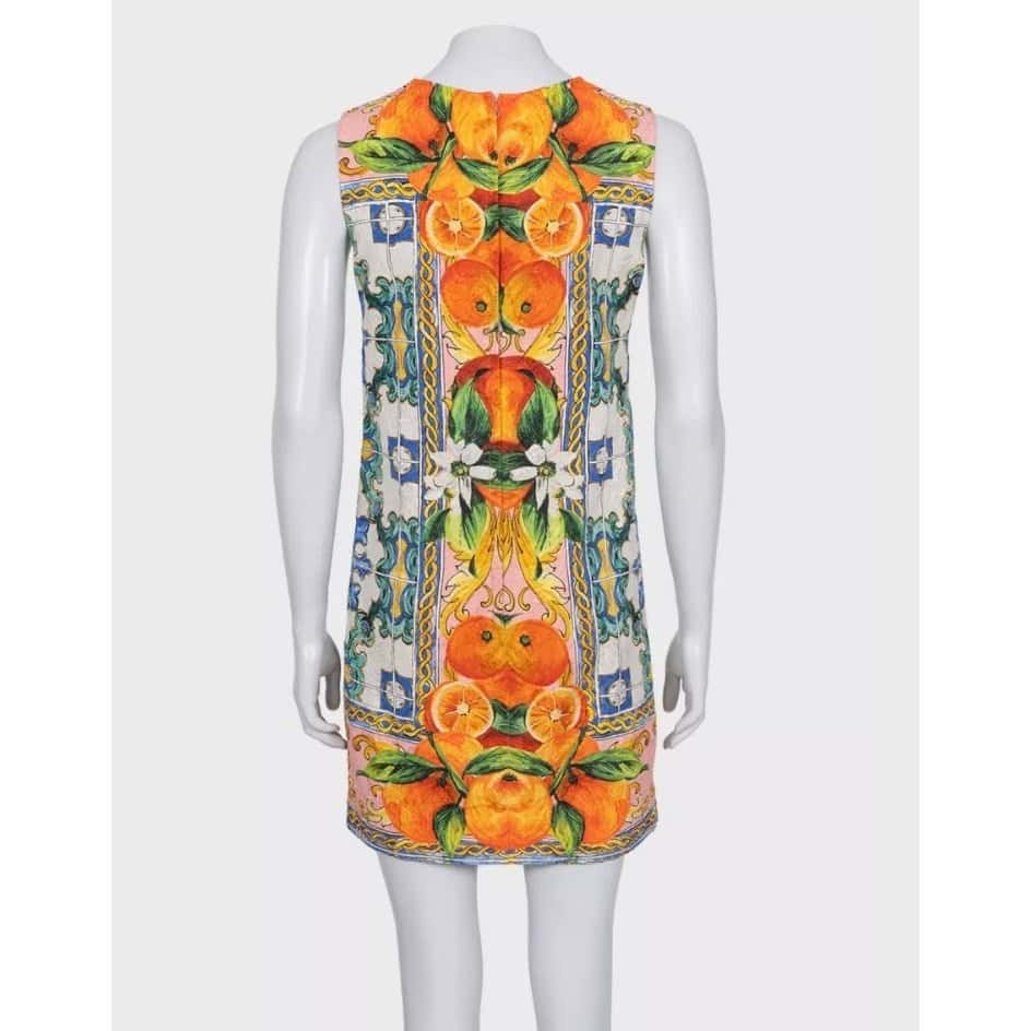 Dolce & Gabbana Dolce & Gabbana Vibrant Printed Cotton Silk Dress XXS pre-owned MultiColor Cotton Good condition - Inside View