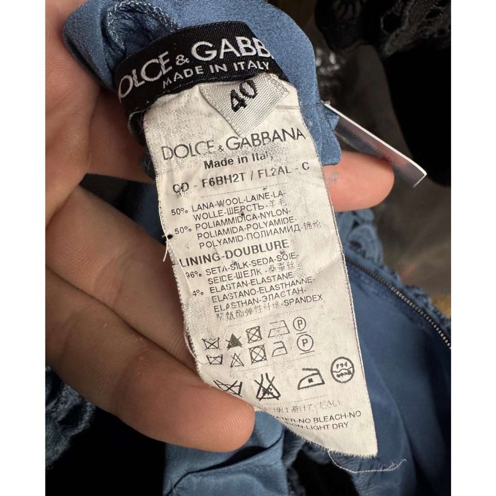 Dolce & Gabbana Dolce & Gabbana Light Blue Lace Straight Dress IT40/S Pre-owned Blue Lace Never worn - Box View