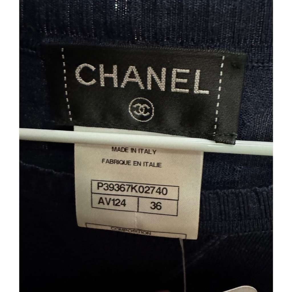 Chanel Chanel Fitted Wool & Silk Dress Sz.36 Pre-owned Blue Wool Good - Box View