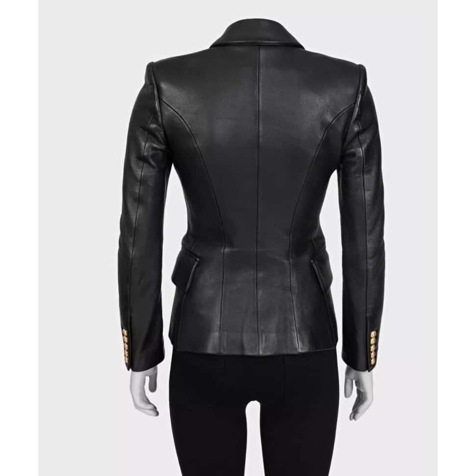 Balmain Balmain Luxurious Black Lamb Leather Jacket - Size FR34/XS Pre-owned Black Leather Good - Inside View